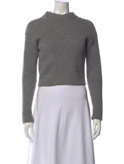 Pre-owned Proenza Schouler Wool Mock Neck Sweater In Grey