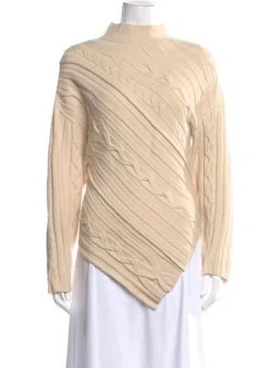 Pre-owned Proenza Schouler Wool Mock Neck Sweater In Neutral