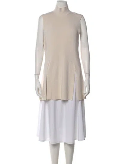 Pre-owned Proenza Schouler Wool Mock Neck Sweater In White