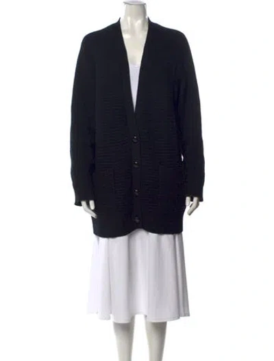 Pre-owned Proenza Schouler Wool Open Front Sweater In Black