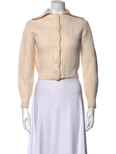 Pre-owned Proenza Schouler Wool Open Front Sweater In Neutrals
