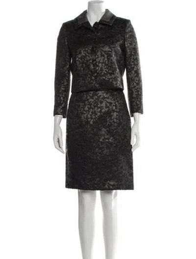 Pre-owned Proenza Schouler Wool Patterned Skirt Set In Black