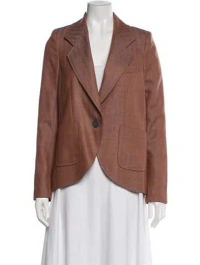 Pre-owned Proenza Schouler Wool Plaid Print Blazer In Brown