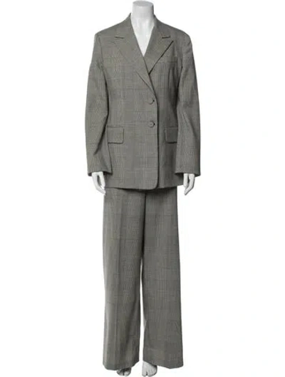 Pre-owned Proenza Schouler Wool Plaid Print Pant Set In Multi