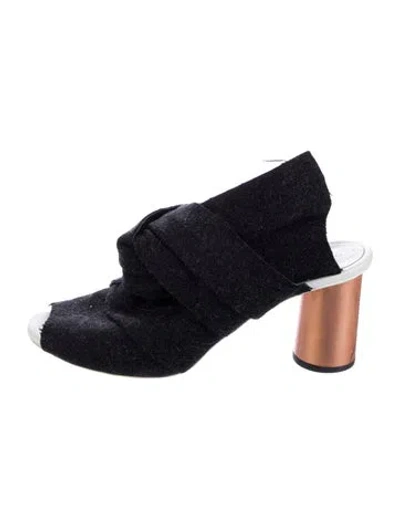 Pre-owned Proenza Schouler Wool Pleated Accents Mules In Black