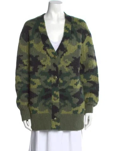Pre-owned Proenza Schouler Wool Printed Sweater In Green