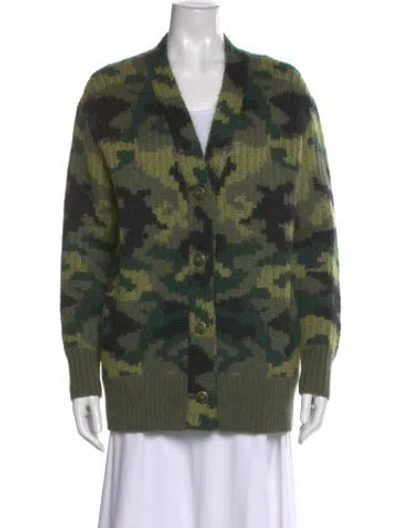 Pre-owned Proenza Schouler Wool Printed Sweater In Green