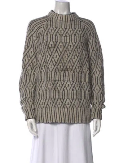 Pre-owned Proenza Schouler Wool Printed Sweater In Neutral