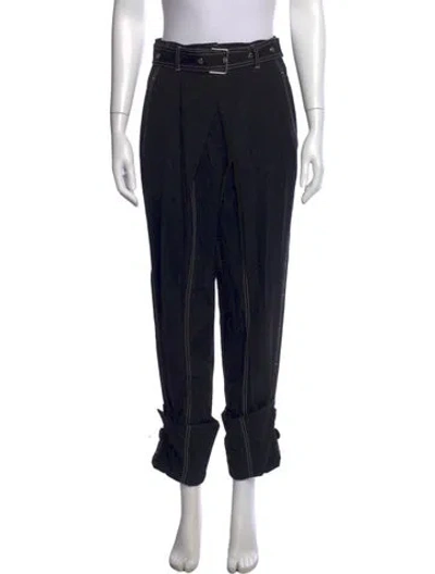 Pre-owned Proenza Schouler Wool Straight Leg Pants In Black