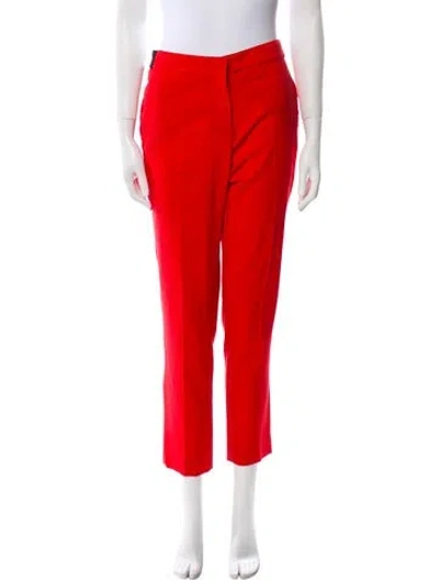 Pre-owned Proenza Schouler Wool Straight Leg Pants In Red