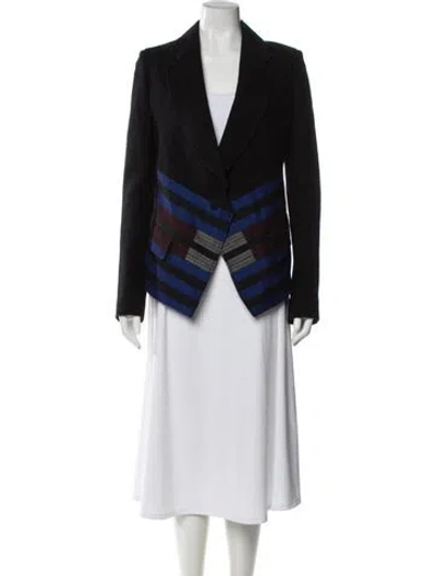 Pre-owned Proenza Schouler Wool Striped Blazer In Black