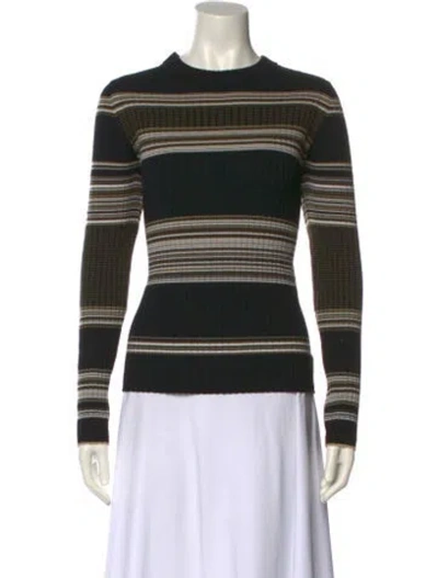 Pre-owned Proenza Schouler Wool Striped Sweater In Black