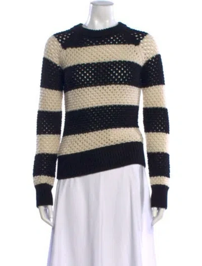 Pre-owned Proenza Schouler Wool Striped Sweater In Black