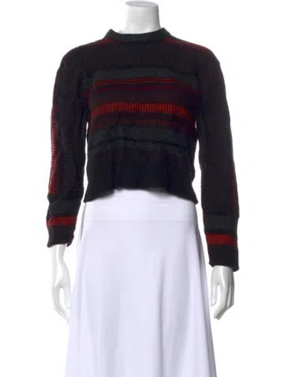 Pre-owned Proenza Schouler Wool Striped Sweater In Black