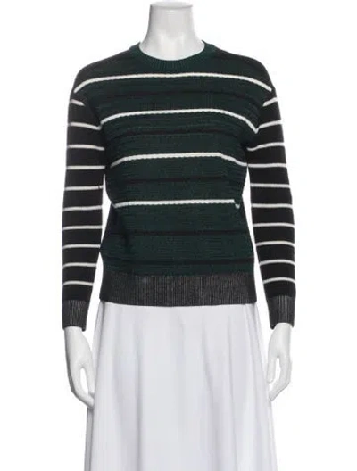 Pre-owned Proenza Schouler Wool Striped Sweater In Green
