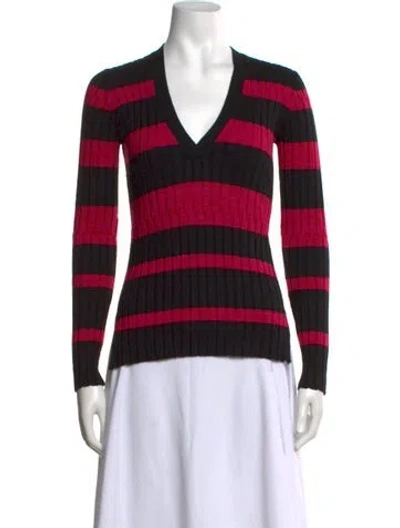 Pre-owned Proenza Schouler Wool Striped Sweater In Pink