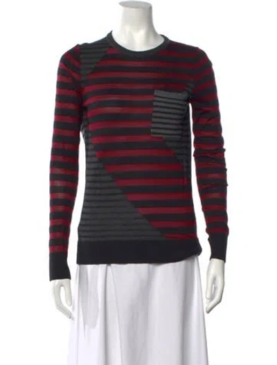 Pre-owned Proenza Schouler Wool Striped Sweater In Red