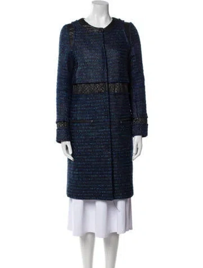 Pre-owned Proenza Schouler Wool Tweed Pattern Coat In Black