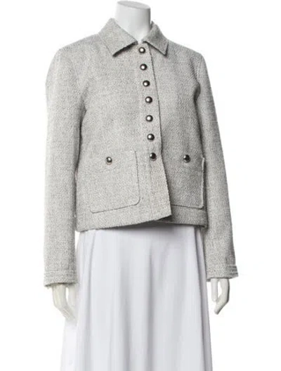 Pre-owned Proenza Schouler Wool Tweed Pattern Jacket In Gray