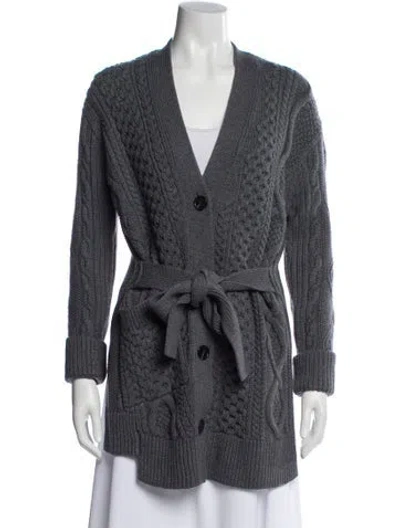 Pre-owned Proenza Schouler Wool V-neck Sweater In Gray
