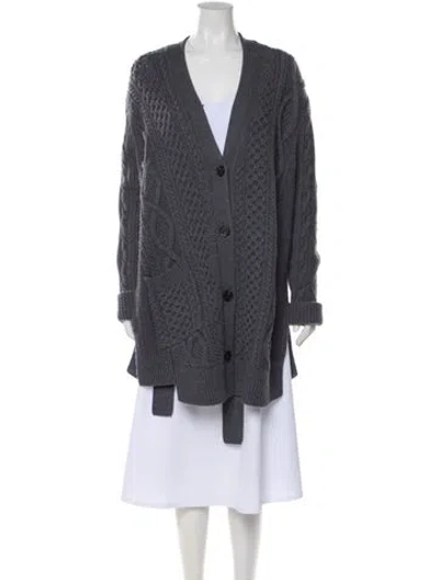 Pre-owned Proenza Schouler Wool V-neck Sweater In Gray