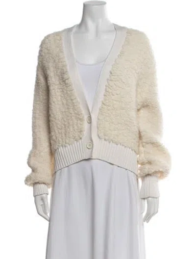Pre-owned Proenza Schouler Wool V-neck Sweater In Neutral