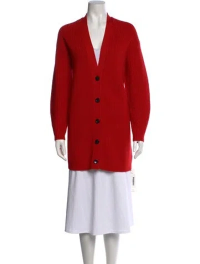 Pre-owned Proenza Schouler Wool V-neck Sweater In Red