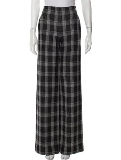 Pre-owned Proenza Schouler Wool Wide Leg Pants In Black/white