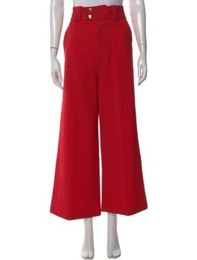 Pre-owned Proenza Schouler Wool Wide Leg Pants In Red