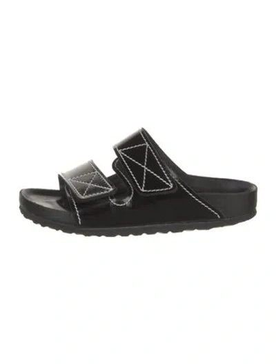 Pre-owned Proenza Schouler X Birkenstock Patent Leather Slides In Black