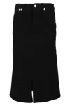 Proenza Schouler X White Label Black Denim Midi Skirt In Black