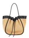 Proenza Schouler Large Ruffled Tote Bag With Woven Texture In Nude