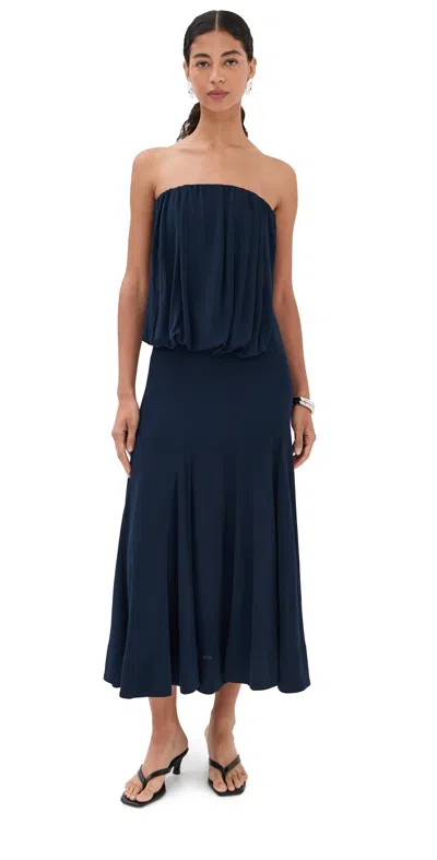Proenza Schouler Yael Dress In Matte Jersey Midnight In Navy