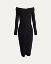 Proenza Schouler Yara Boat-neck Bi-stretch Suiting Dress In Black