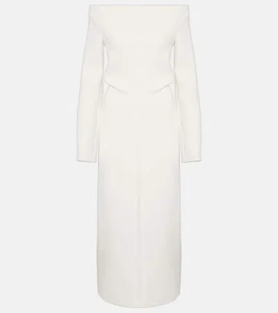 Proenza Schouler Yara Off The Shoulder Long Sleeve Midi Dress In Off White