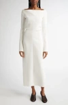 Proenza Schouler Yara Off The Shoulder Long Sleeve Midi Dress In Off White