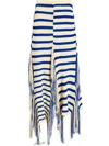 Proenza Schouler Yves Stripe Fringed Cotton Knit Skirt In Yellow