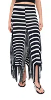Proenza Schouler Yves Stripe Fringed Cotton Knit Skirt