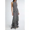 Proenza Schouler Yves Stripe Fringe Maxi Dress In Multi
