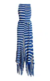 PROENZA SCHOULER YVES STRIPED FRINGED COTTON KNIT MAXI DRESS