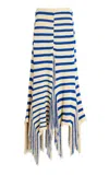 Proenza Schouler Yves Stripe Fringed Cotton Knit Skirt