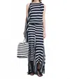 Proenza Schouler Yves Top In Stripe Fringed Knit In Navy Multi In Blue
