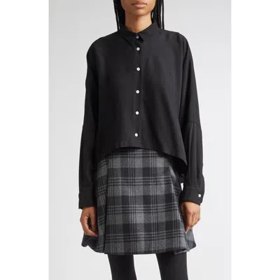 Proenza Schouler Zad Classic Twill Button-up Top In Black