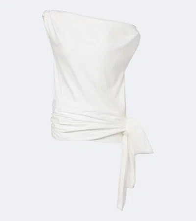 Proenza Schouler Zafira Asymmetric Cotton Jersey Top In White