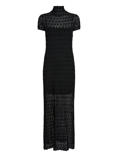 Proenza Schouler Zein Textured Midi Dress In Black