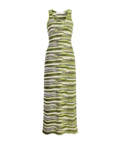 Proenza Schouler Zinah Striped Knit Dress In Green