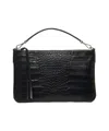 Profanter Jade' Crocco Effect Shoulder Bag In Black