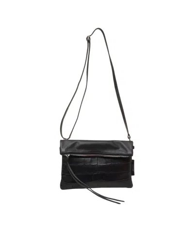 Profanter Mel' Croco-effect Shoulder Bag In Black