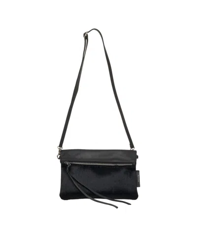 Profanter Mel' Pony Skin Shoulder Bag In Black