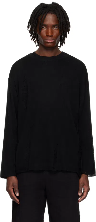 Professor.e Black Destroyed T-shirt In Washed Black
